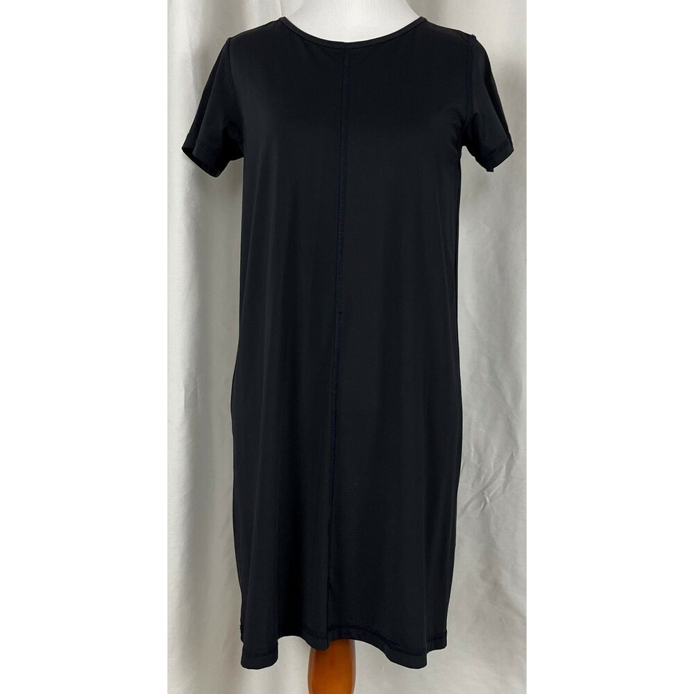 Vtg Anne Klein A Line Stretch Dress Short Sleeve Career Travel Sz S Small Italy